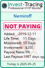 Monitored by Invest-Tracing.com HYIP Monitor-Invest-Tracing.com