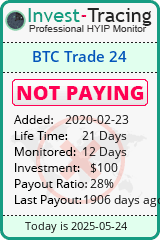 Monitored by Invest-Tracing.com HYIP Monitor-Invest-Tracing.com