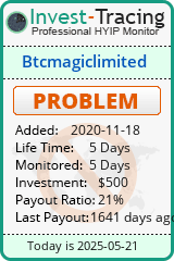 Monitored by Invest-Tracing.com HYIP Monitor-Invest-Tracing.com