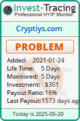 Monitored by Invest-Tracing.com HYIP Monitor-Invest-Tracing.com