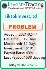 Monitored by Invest-Tracing.com HYIP Monitor-Invest-Tracing.com