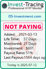 Monitored by Invest-Tracing.com HYIP Monitor-Invest-Tracing.com