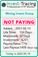 Monitored by Invest-Tracing.com HYIP Monitor-Invest-Tracing.com