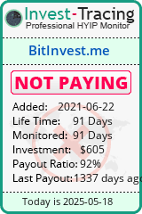 Monitored by Invest-Tracing.com HYIP Monitor-Invest-Tracing.com