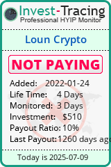 Monitored by Invest-Tracing.com HYIP Monitor-Invest-Tracing.com
