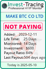 Monitored by Invest-Tracing.com HYIP Monitor-Invest-Tracing.com