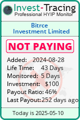 Monitored by Invest-Tracing.com HYIP Monitor-Invest-Tracing.com