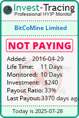 Monitored by Invest-Tracing.com HYIP Monitor-Invest-Tracing.com